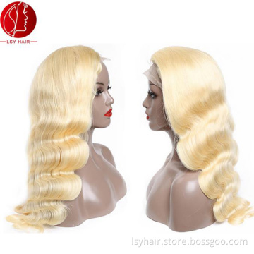 Remy 613 Full Lace Wig Virgin Human Hair, Body Wave Transparent Swiss Lace Full Lace Wig Blonde Colour #613 For Black Women